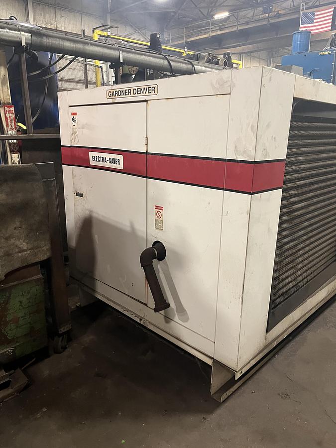 Used 150 Hp Gardner Denver EAQ99K Single Stage Rotary Screw Air Compressor 726 CFM @ 125 Psi