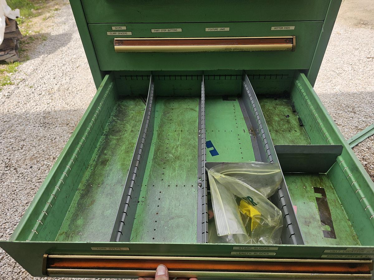 Used 9 Drawer Equipto Industrial Modular Ball Bearing Tooling Cabinet 30" x 28" x 59" 