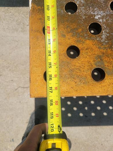 Used 54.5” x 117.5” Acorn Style Steel Welding Platen Table 1 1/8” Diameter Holes w/Taper