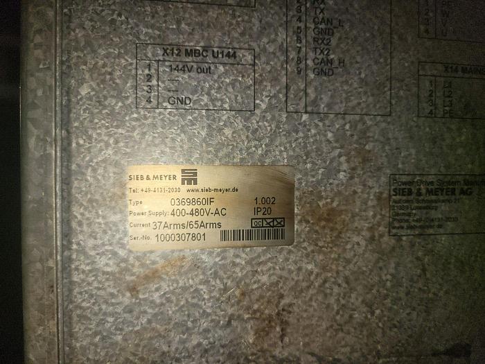 Used Becker Magnatec / Sieb & Meyer 0369860IF Servo Drive 400-480V AC