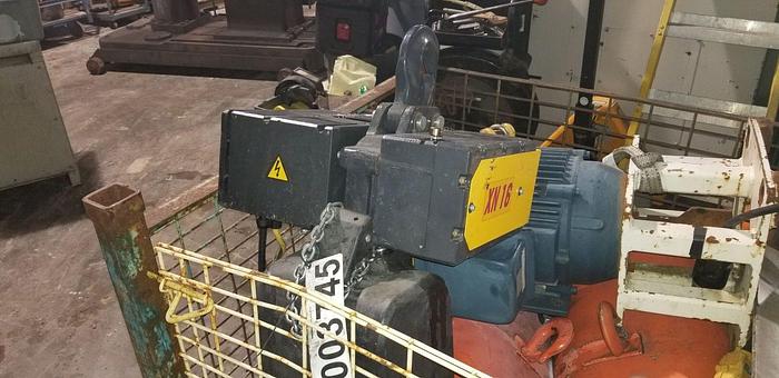 Used Kone Cranes, Inc. 3 Ton Electric Chain Hoist w/Pendant – Model #XN16