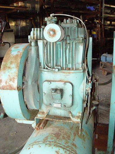 Used QUINCY Portable Air Compressor 120 Gal. Horizontal Tank w/JackHammer, Hose, Bits