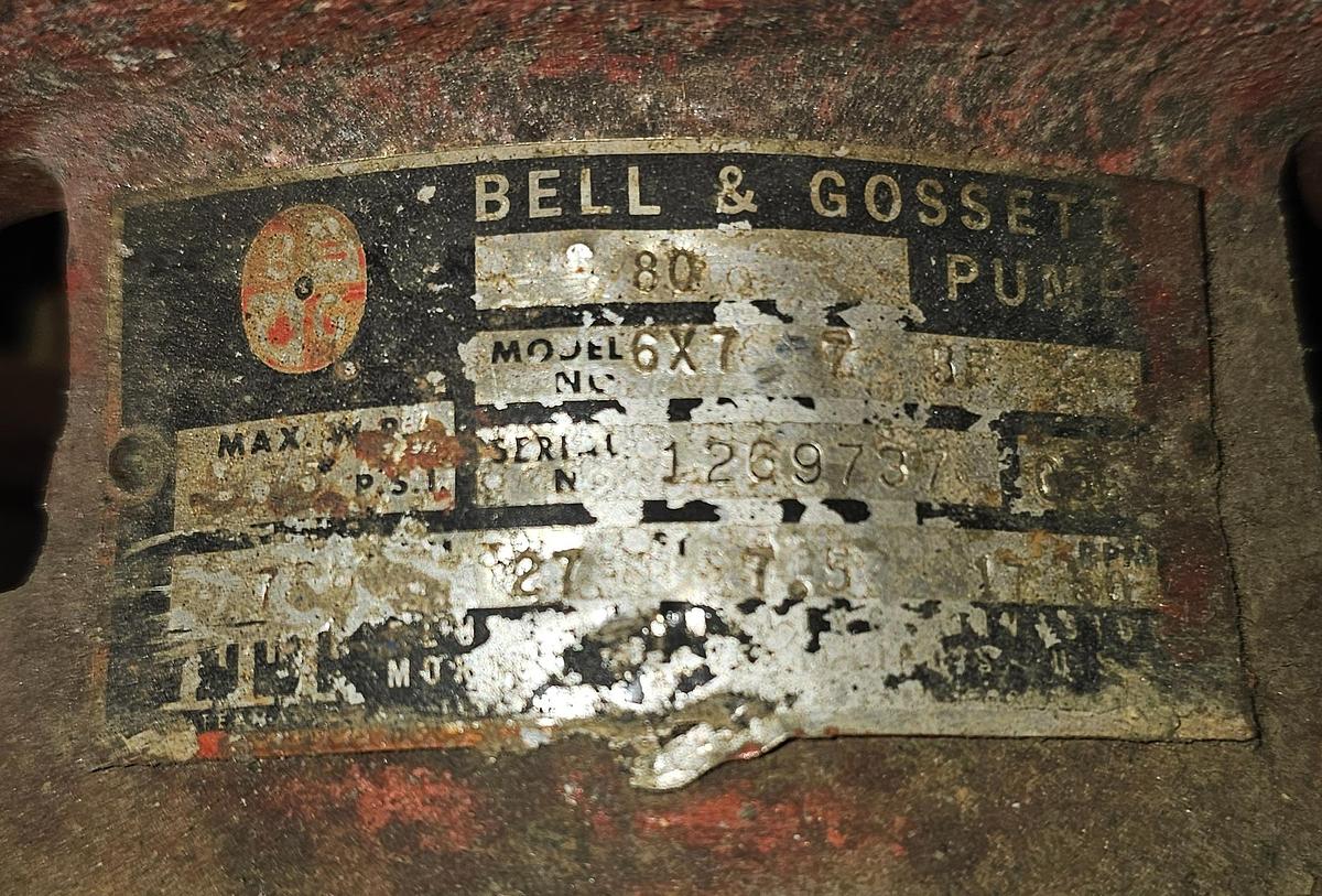 Used Bell & Gossett E-80 7.5 HP 6x7-7 Inline Closed Coupled Circulation Pump