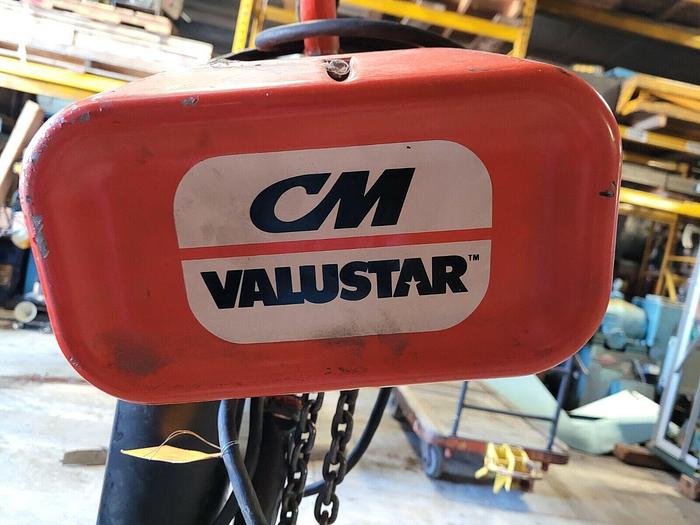 Used 2 Ton CM Valustar WR Electric Chain Hoist, 15' Lift, 8 FPM, 208-240/460V 3 ph
