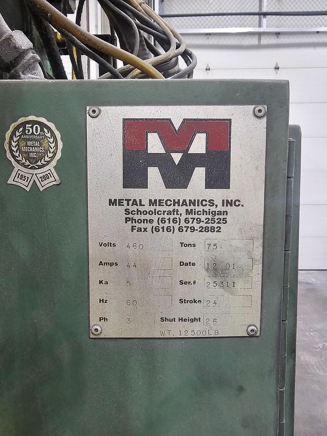 Used 75 Ton Metal Mechanics Hydraulic 4-Post Trim Press