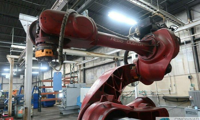 Used Comau Robotics Model #SMART NH1-100-3.2P Press Booster Robot w/Control