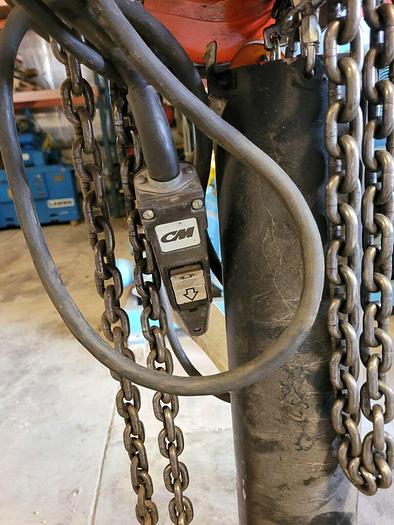 Used 2 Ton CM Valustar WR Electric Chain Hoist, 15' Lift, 8 FPM, 208-240/460V 3 ph