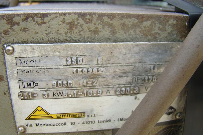 Used 14″ MG EMMEGi #350 Tilting Head 2-Speed Cold Saw Pneumatic Elevation/Clamp