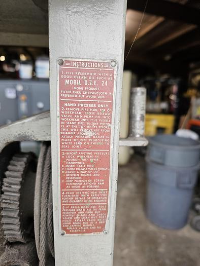 Used 50 Ton Dake Mechanical H-Frame Shop Press 55" Between Frame