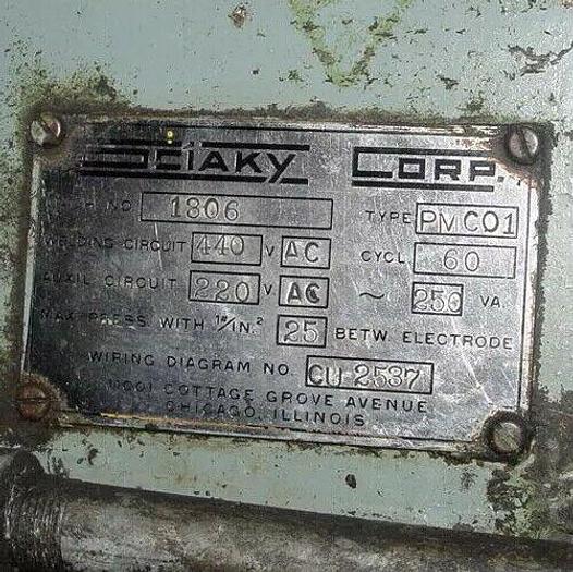 Used Sciaky 100 KVA #1806 Press Type Industrial Spot Welder Type: PMC01 - 220/440V