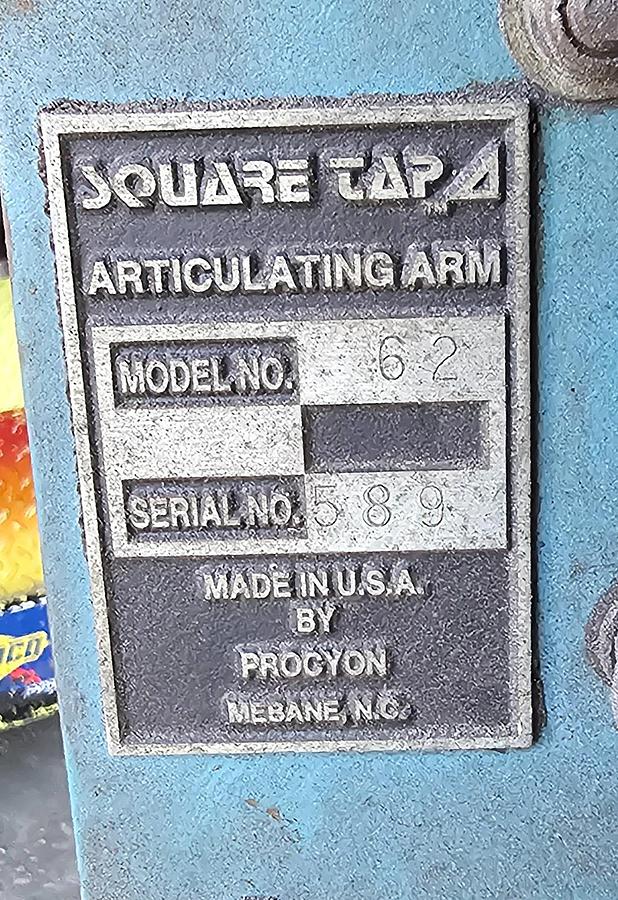 Used Procyon Model 62 Square Tap Articulating Pneumatic Tapping Arm 62" Reach 