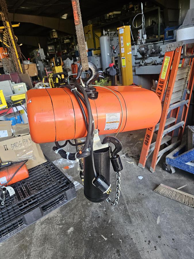 Used 1 Ton Lodestar VS Electric Chain Hoist Model L, 16 FPM Lift Speed, 440-480V 3 Phase