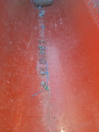 Used Almco #V32 – 32 Cubic Ft 120″ x 20″ x 24″ Vibratory Tub Finishing Machine A1 Liner