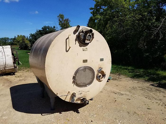 Used 1000 Gallon Cherry Burrell Jacketed/Insulated Horizontal 316 Stainless Tank