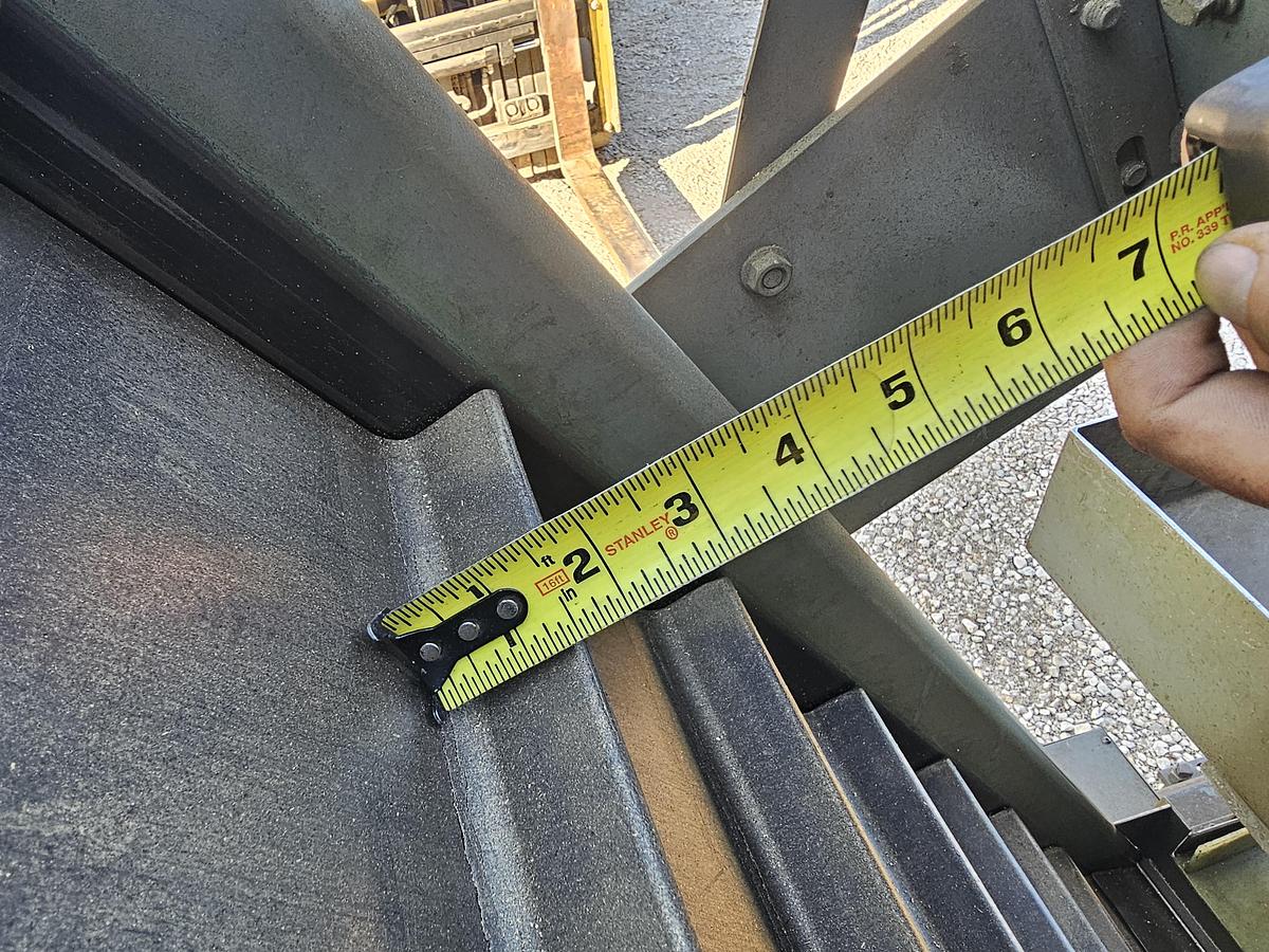 Used Service Engineering Inc. 8" Wide Belt Incline Feed Conveyor Hytrol PC 24" Hopper 