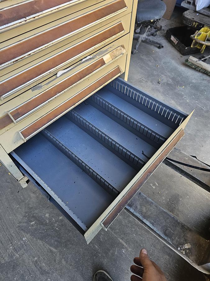 Used Stanley Vidmar 6 Drawer Modular Tooling Cabinet 30" x 28" x 30" Workbench Height