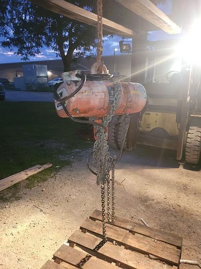 Used CM Lodestar 2 Ton Model R Electric Chain Hoist 14′ Lift 8 FPM 208-240/440-480V