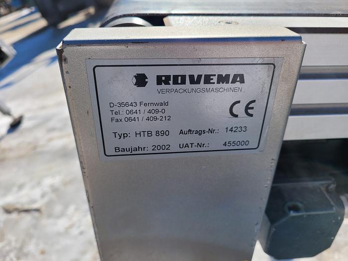 Used Rovema HTB890 Incline Flat Belt Aluminum Conveyor, 16” x 58”