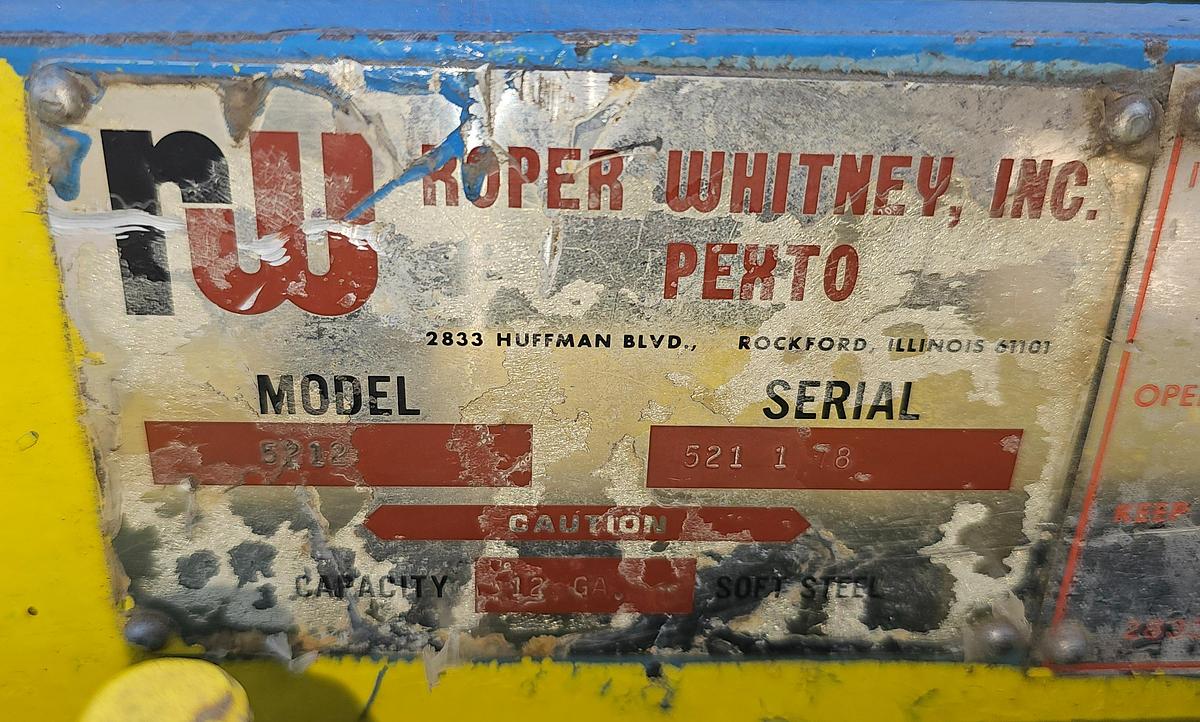 Used Roper Whitney 5212 52″ x 12 Ga. Power Squaring Shear