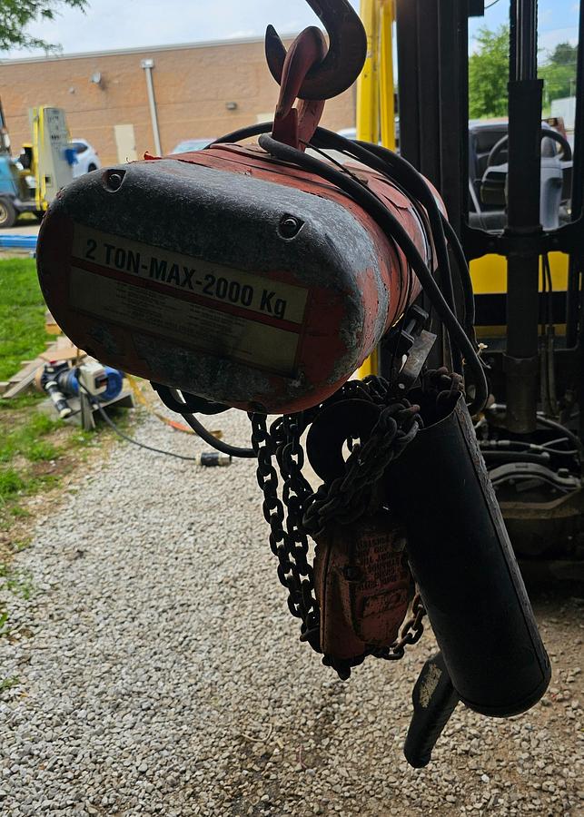 Used 2 Ton CM Lodestar Electric Chain Hoist Model R 15' Lift w/Pendant Control 