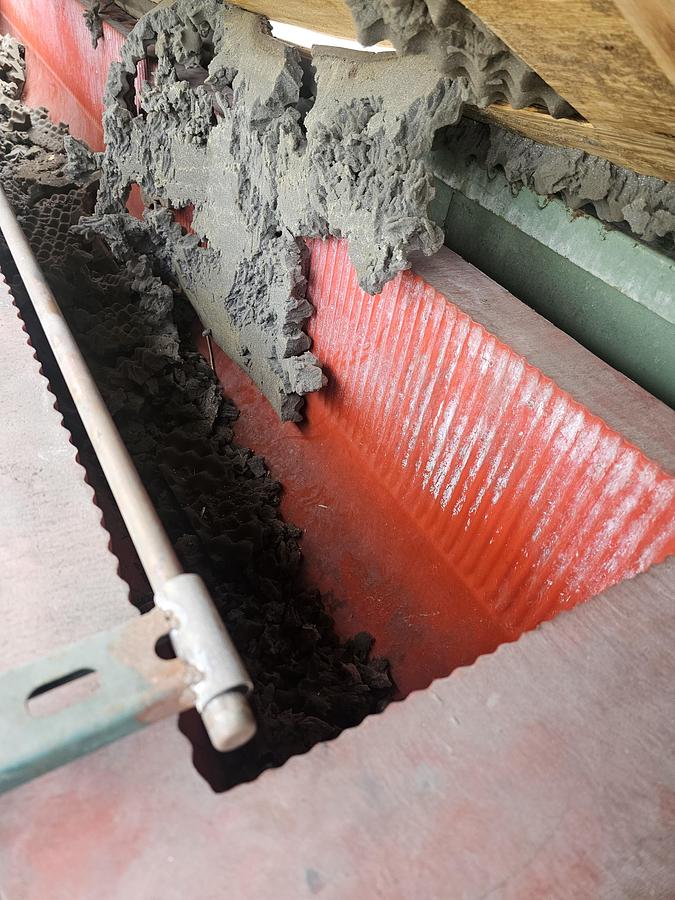 Used Almco #V32 - 32 Cubic Ft Vibratory Tub Finishing Machine A1 Liner 180" x 16" x 20" Deep