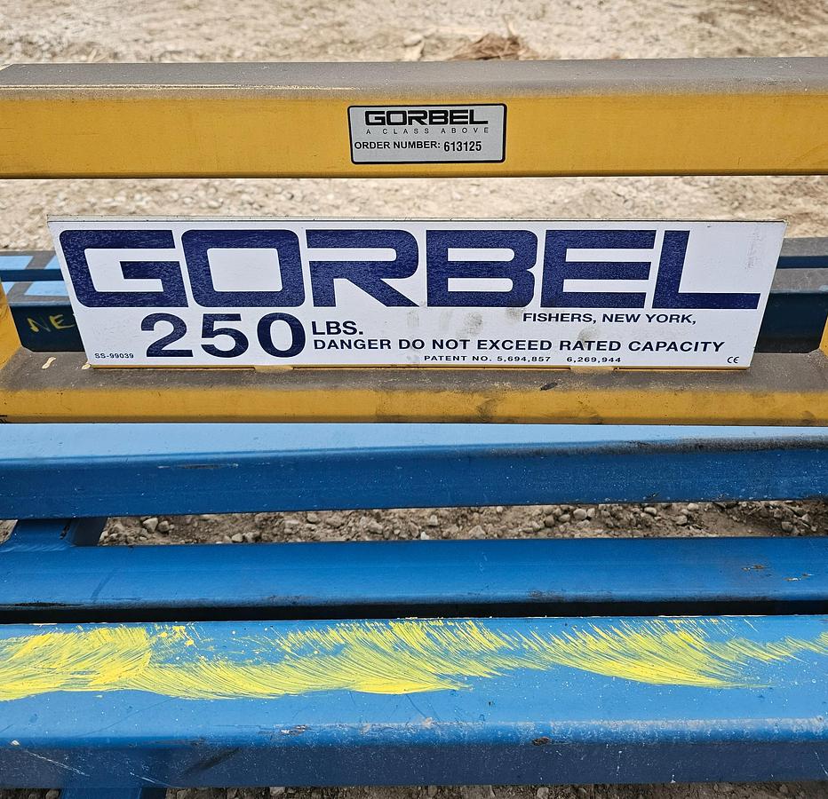 Used 25' Span x 32' Runway Gorbel 250# Freestanding Bridge Crane System & Anver 100# Vacuum Lift 