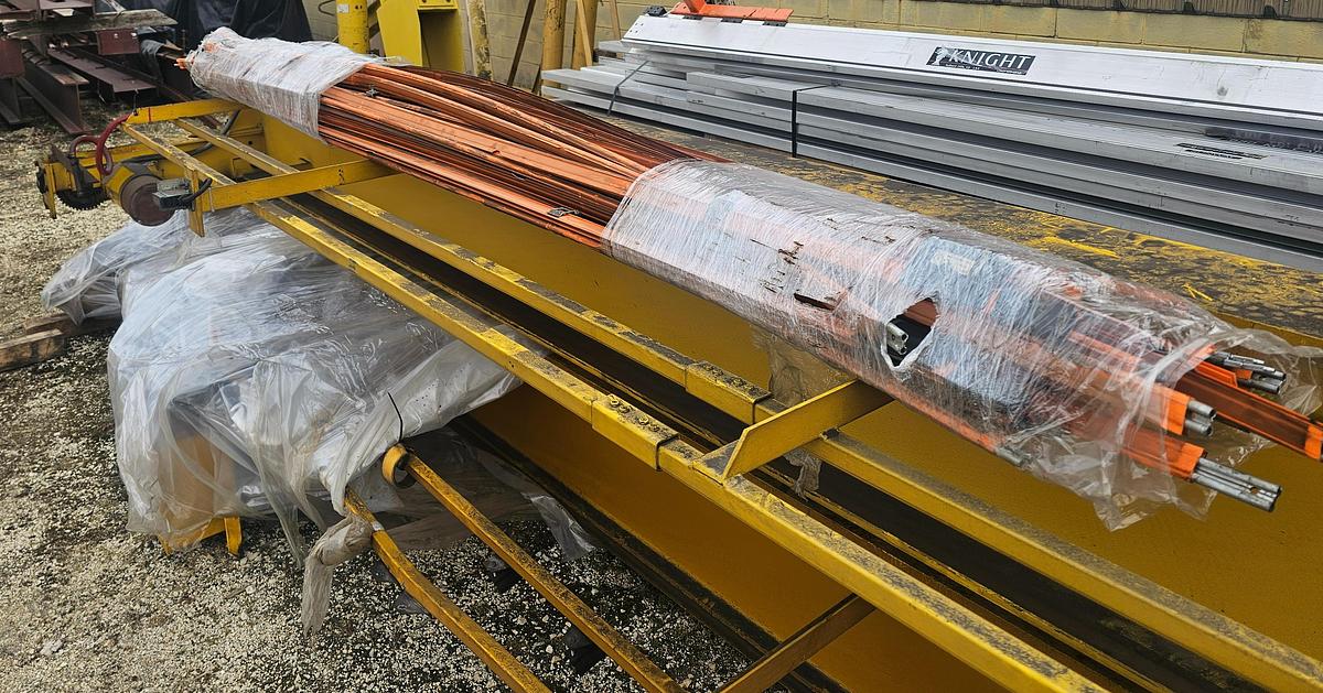 Used 35' Span x 105' Runway 3 Ton Uesco Double Bridge Freestanding Overhead Crane