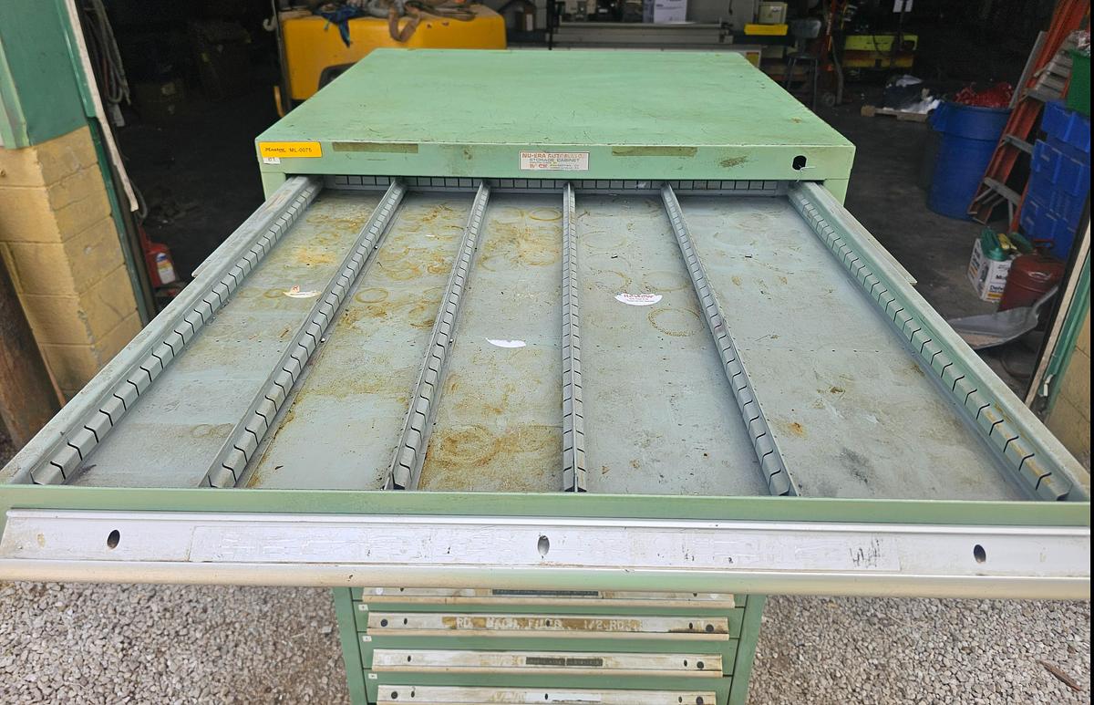 Used 16 Drawer Nu-Era Automator Modular Ball Bearing Tooling Cabinet 28.5" x 28.5" x 60"