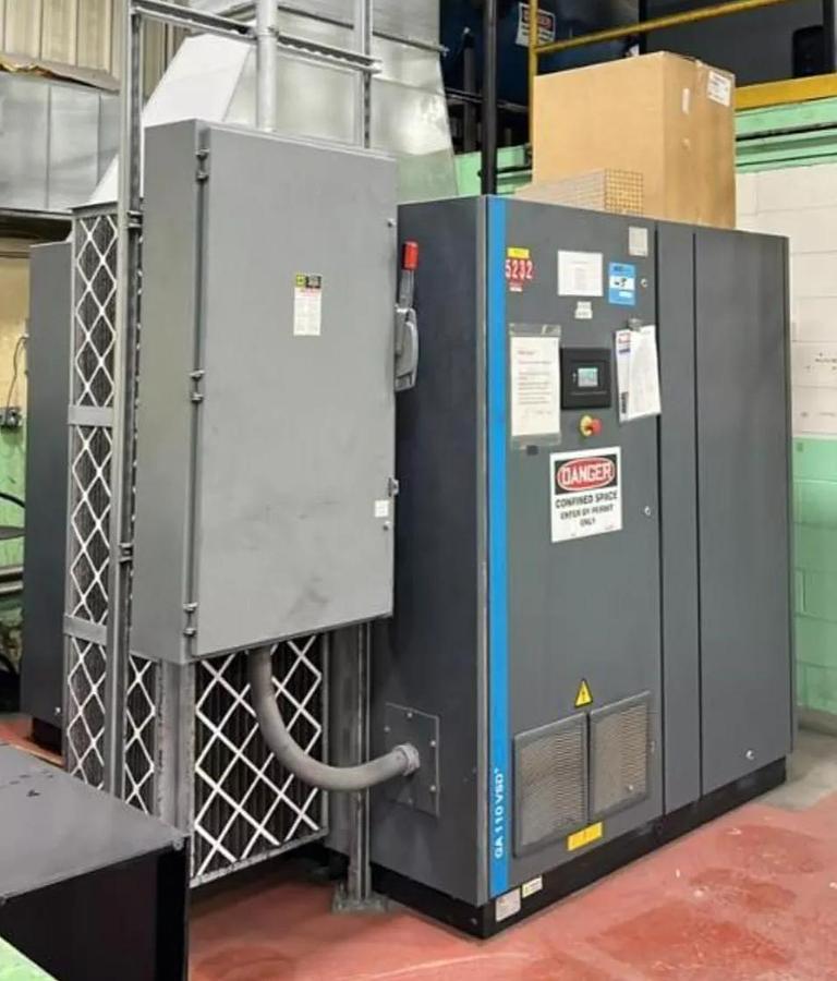 Used 2021 Atlas Copco GA110VSD+ | 150HP Rotary Screw Compressor | 110kW | 19k Hrs