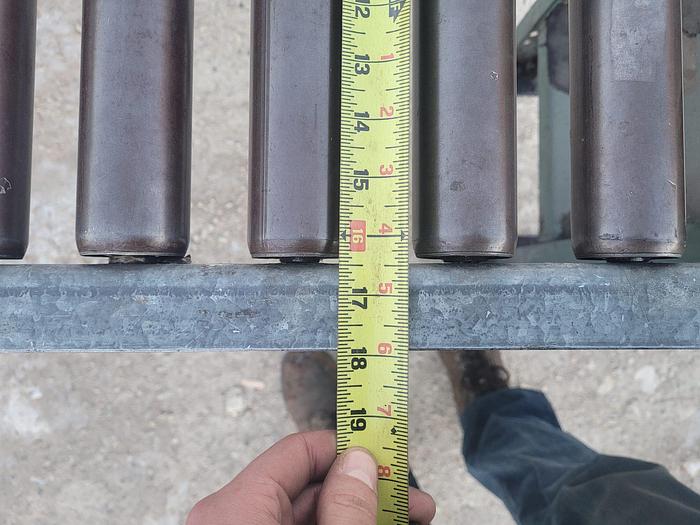 Used 25′ Hytrol 10′ x 18” Galvanized Steel Gravity Feed Roller Conveyor 1 3/4” Roll