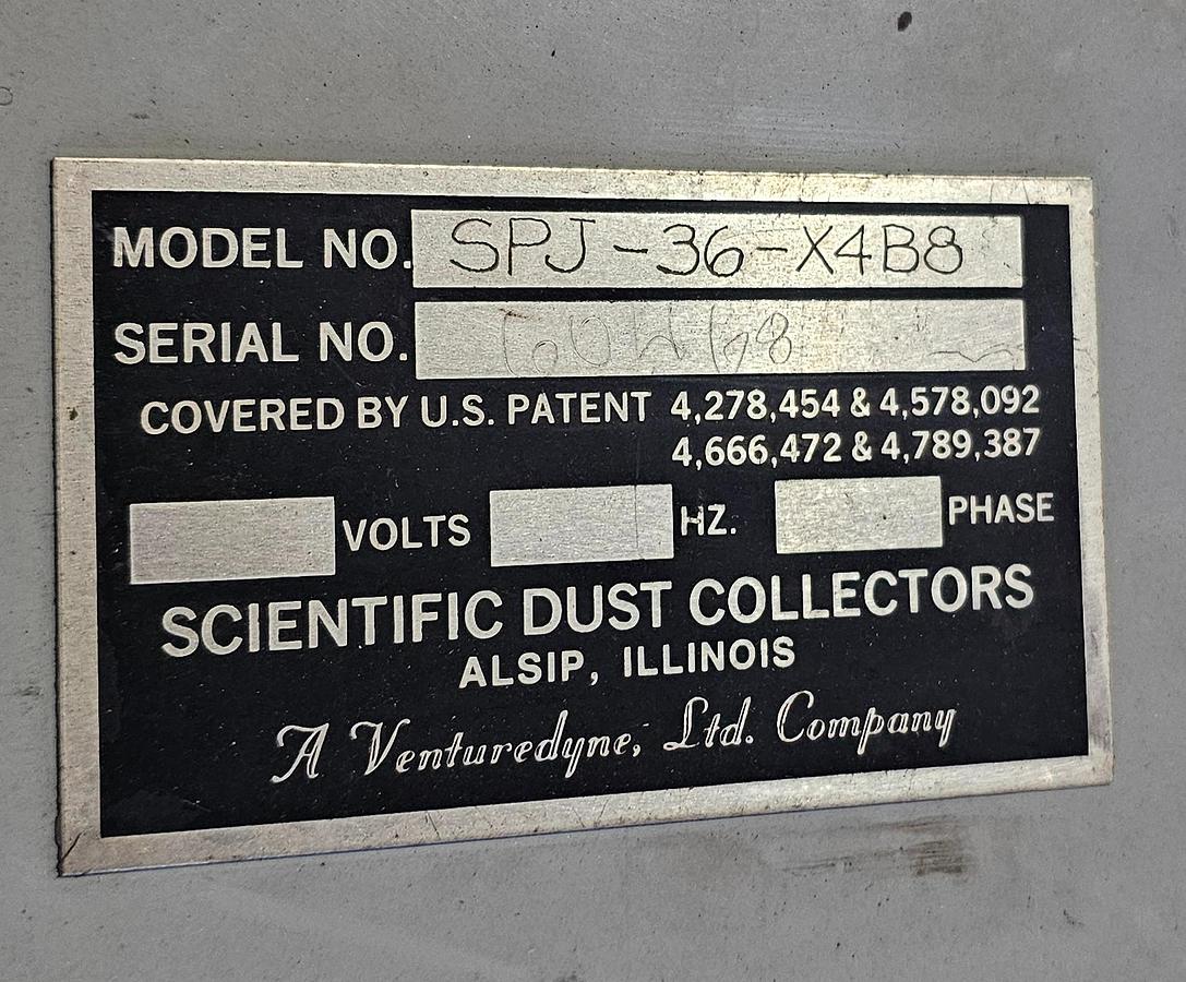 Used 6,000 CFM Scientific Dust Collectors Baghouse Dust Collector & 15 Hp Blower