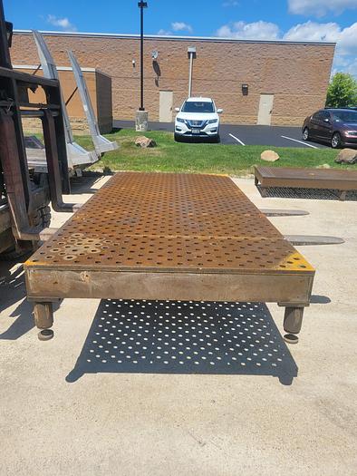 Used 54.5” x 117.5” Acorn Style Steel Welding Platen Table 1 1/8” Diameter Holes w/Taper