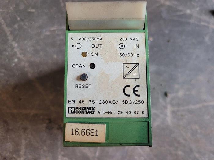 Used Phoenix Contact EG 45-PS-230AC/5DC/250 Power Supply Unit