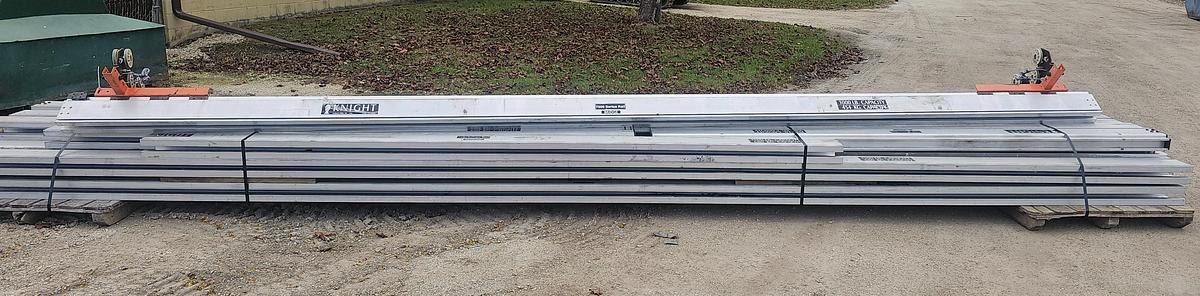 Used Knight RAD7500 1/2 Ton Aluminum Bridge Crane Suspension Rail System 180' Runway x 22' Span Bridge