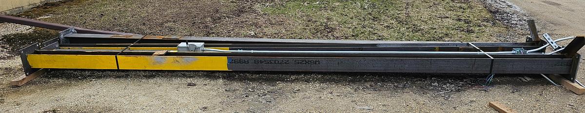 Used 2000# Shop Built 33' Span x 40' Runway Freestanding Bridge Crane & 1 Ton Hoist 