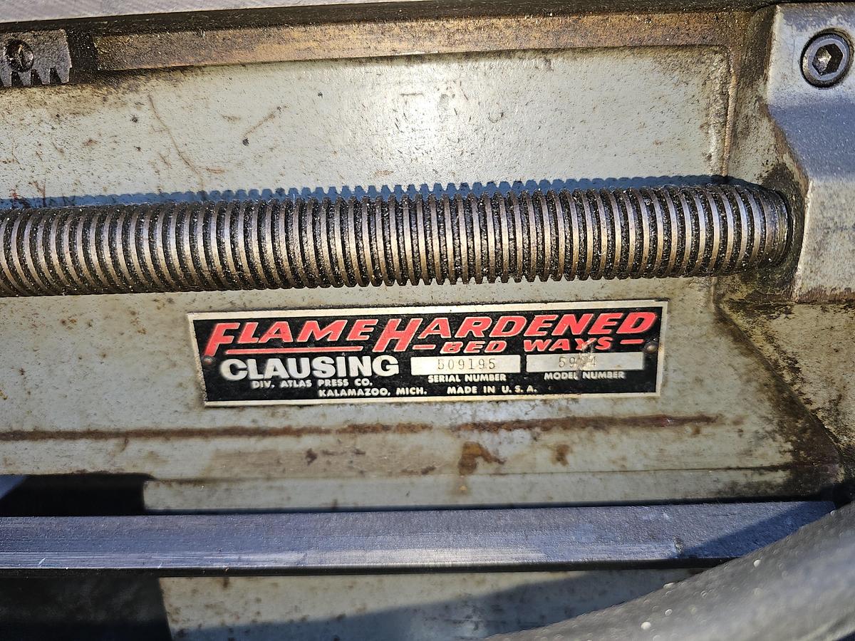Used 12" x 24" Clausing 5904 Variable Speed Engine Lathe