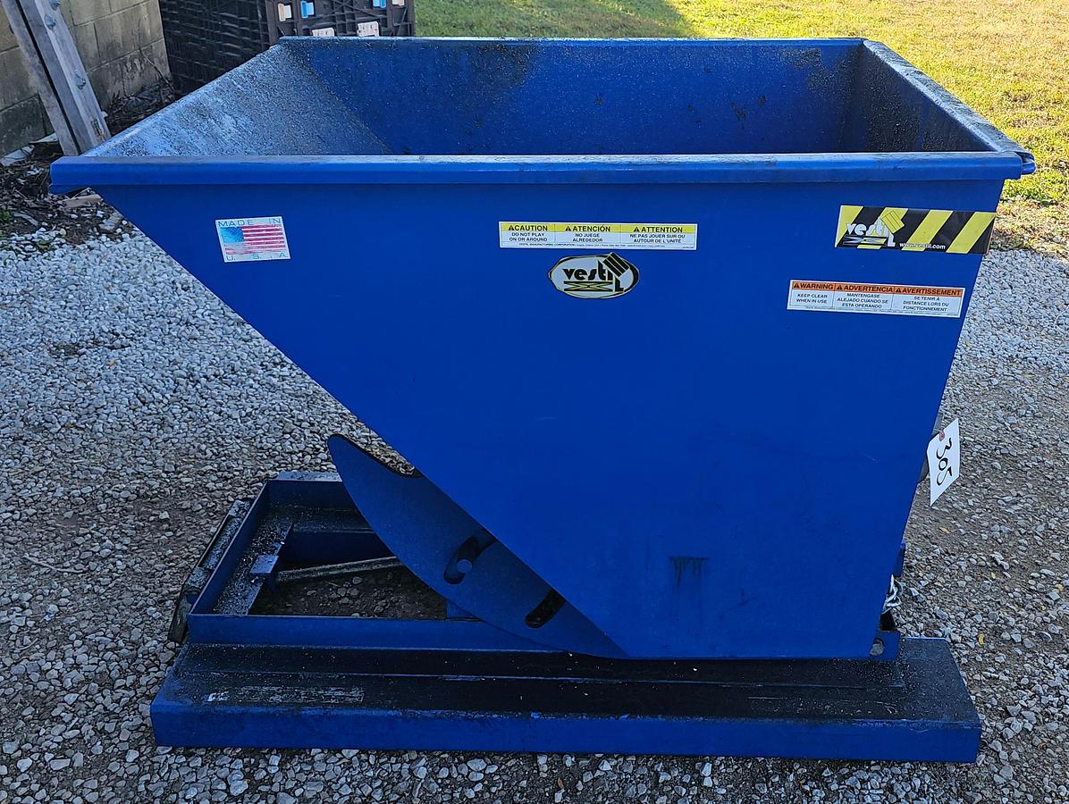 Used 1/2 Cu. Yard Vestil Heavy Duty H-50-HD Self Dumping Hopper w/Bumper