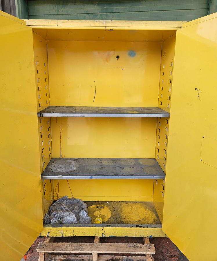 Used Global Industrial BM45 45-Gallon Flammable Safety Cabinet, 2-Door Self Closing