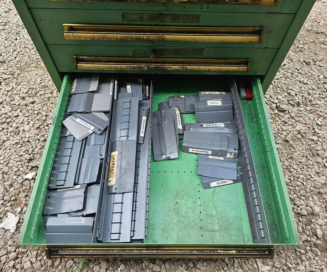 Used 12 Drawer Equipto Industrial Parts Storage Tooling Cabinet 30" x 28" x 57"