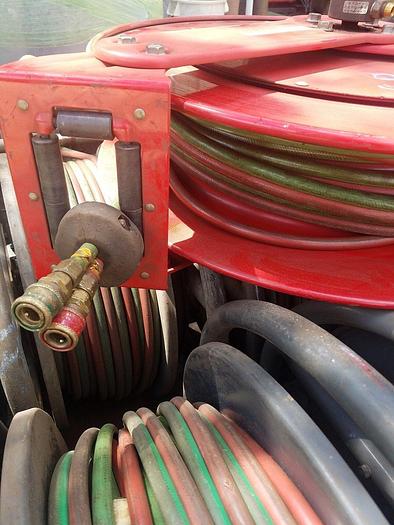 Used Reelcraft 2-Line #TW84000-OLPT 200 PSI, 1/4" x 100' Oxy/LP/Acetylene Gas Hoses