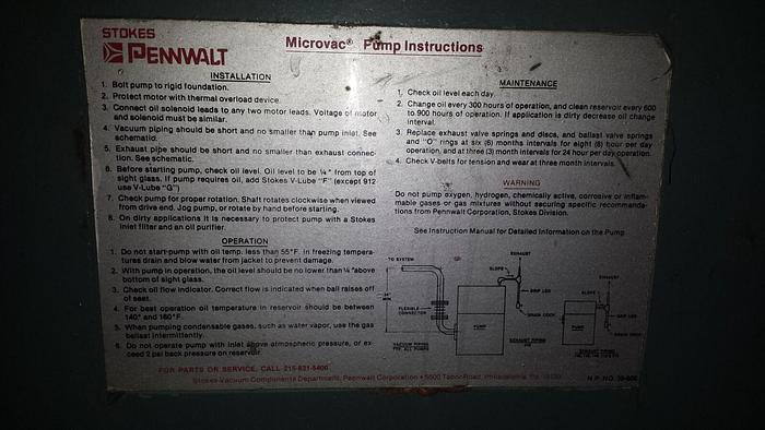 Used Stokes MicroVac Vacuum Pump & 615 RGS Roots Blower Combination - Vacuum Furnace