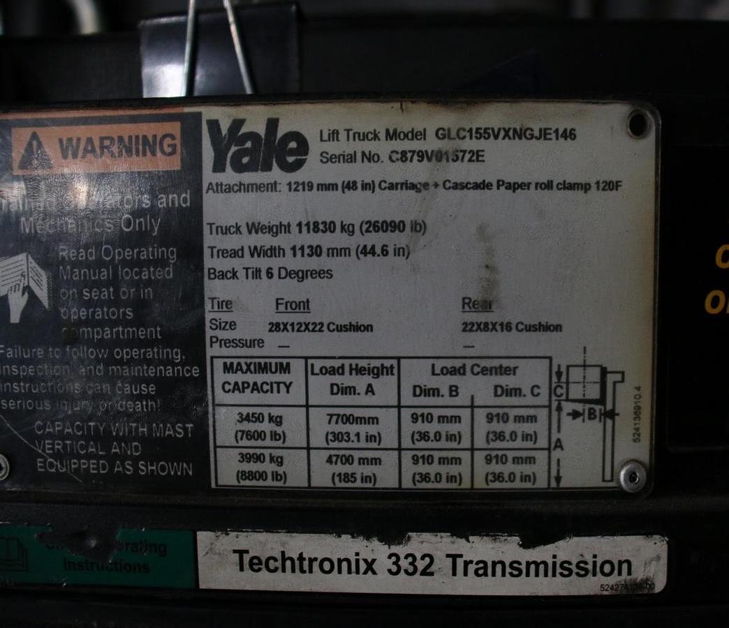 Used 2007 Yale GLC155VXNGJE146 (Veracitor Series)