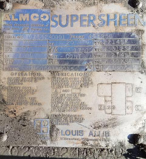 Used Almco #V32 – 32 Cubic Ft 120″ x 20″ x 24″ Vibratory Tub Finishing Machine A1 Liner