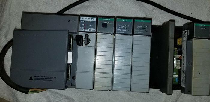 Used Allen-Bradley 1746-A10 Slot Rack w/1746-P4 Ser A Power Supply & Modules & Key