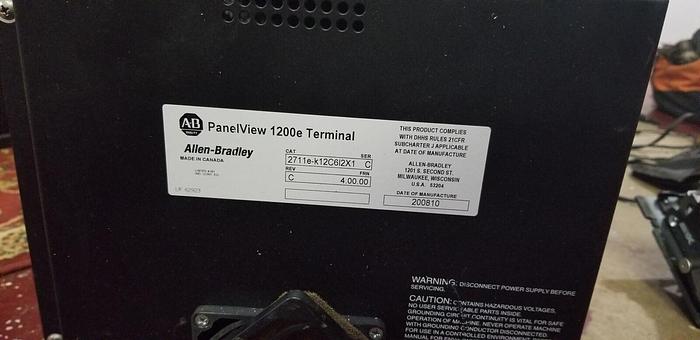 Used Allen Bradley PanelView 1200e Operator Interface #2711E-K12C6L2X1, REV C, SER C