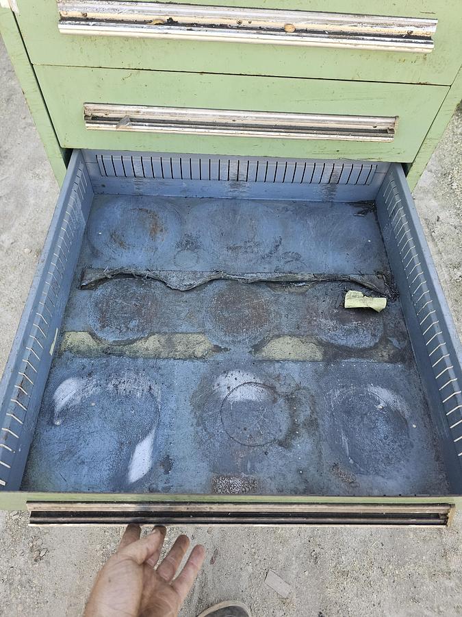Used Stanley Vidmar 6 Drawer Modular Tooling Cabinet 30" x 27.5" x 44" Industrial Green