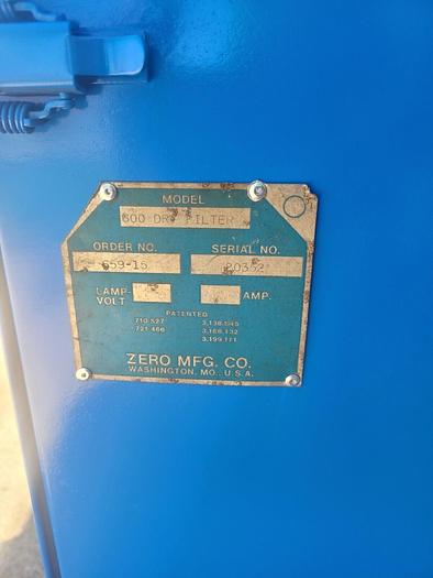 Used Zero Manufacturing BNP-60-1 Reach In Grit Blast Cabinet & 600 Dry Filter