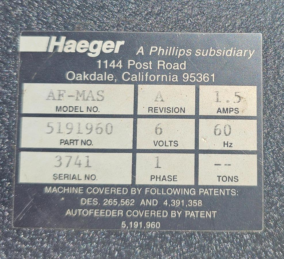 Used 6 Ton Haeger HP6-B Fastener Insertion Press – Modern AF-MAS Automation & Tooling