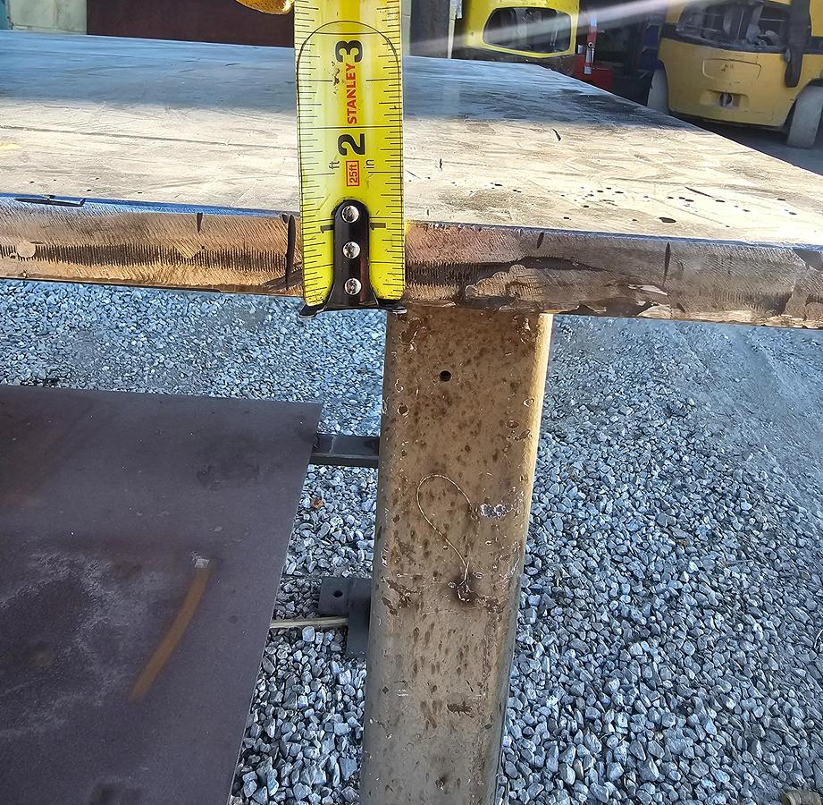 Used 36" x 72" Heavy-Duty Steel Fabrication Table | 1" Thick Top | 34" Height
