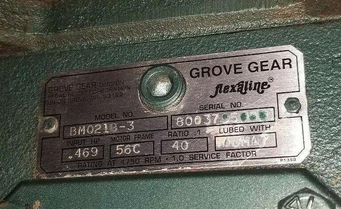 Used Leeson 1 Hp Electric Motor Catalog #110220.00 w/ Grove Gear 40:1 Reducer